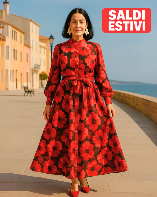 Vestito Estivo con Fiori Vintage