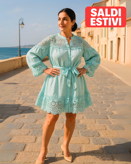 Vestito corto con cintura