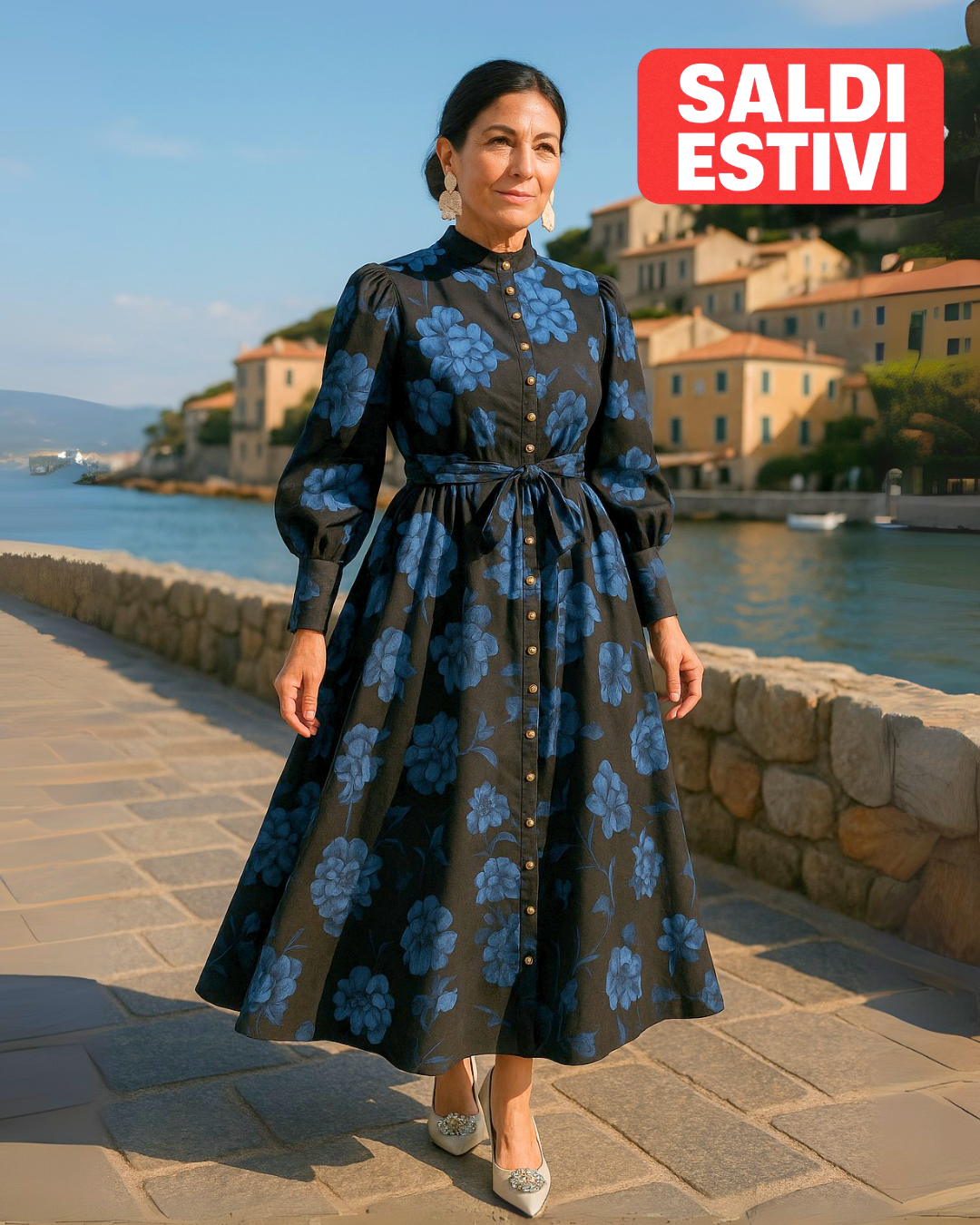 Vestito Estivo con Fiori Vintage