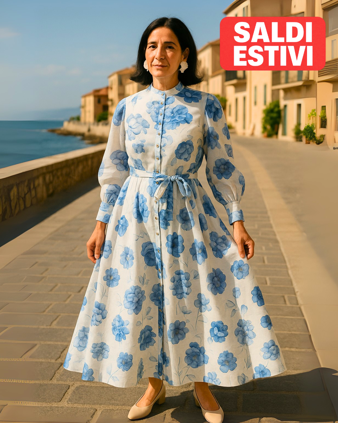 Vestito Estivo con Fiori Vintage
